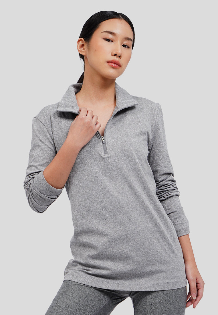 Long Sleeve Active Top with Zipper