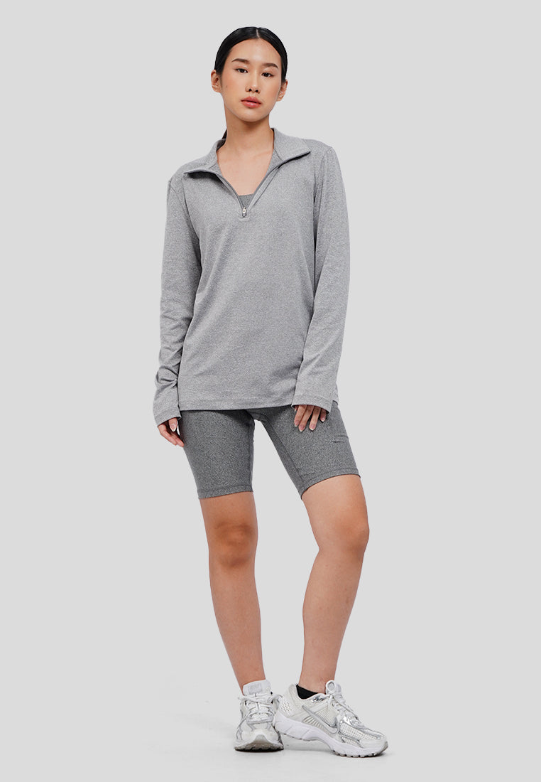 Long Sleeve Active Top with Zipper