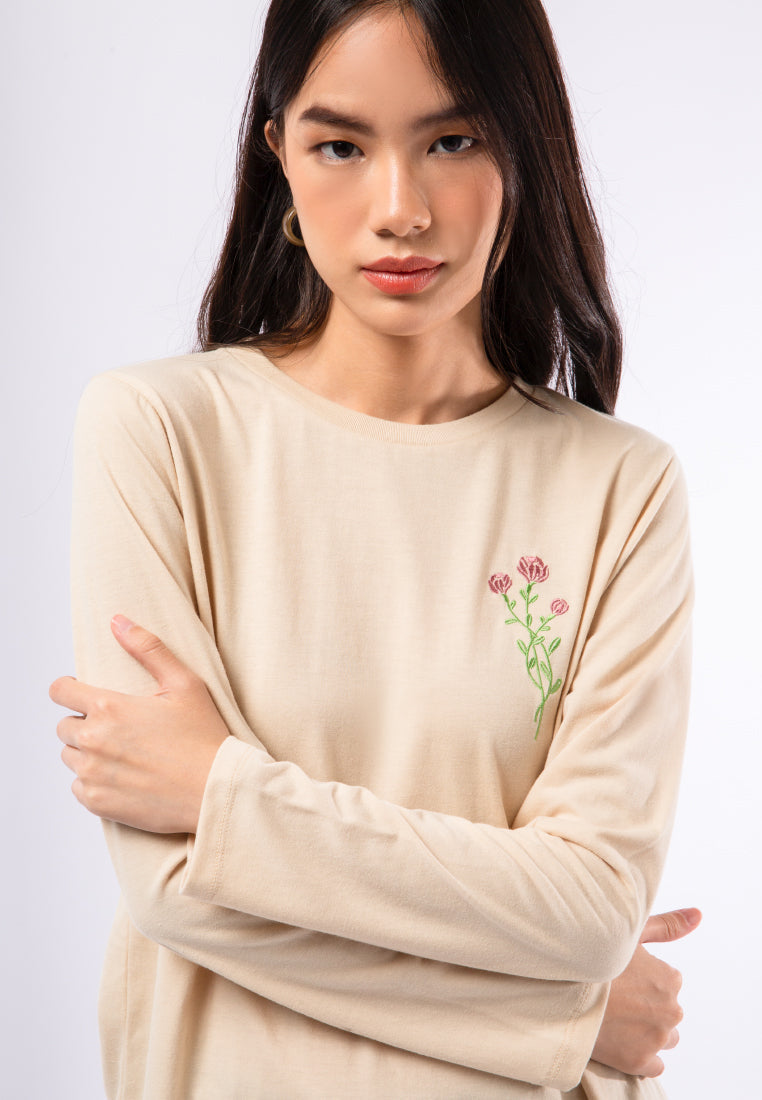 Embroidered Long Sleeve T-shirt