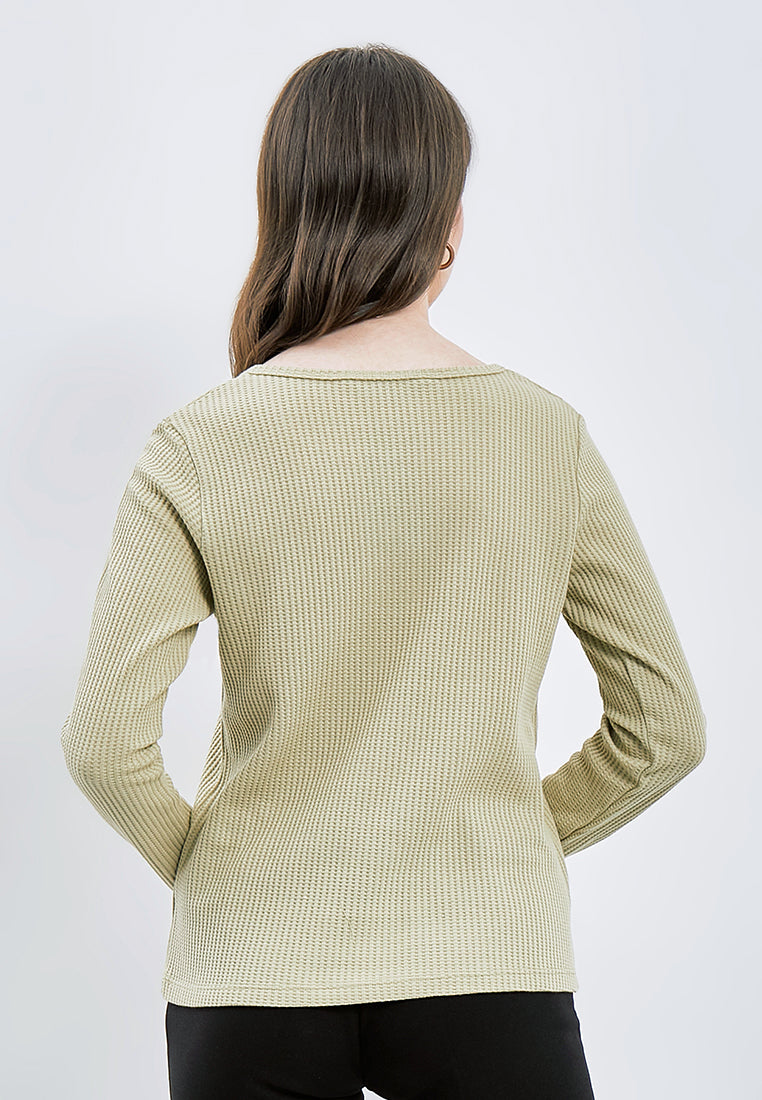 Henley Waffle Long Sleeve T-shirt