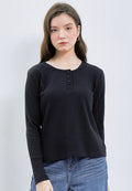 Henley Waffle Long Sleeve T-shirt