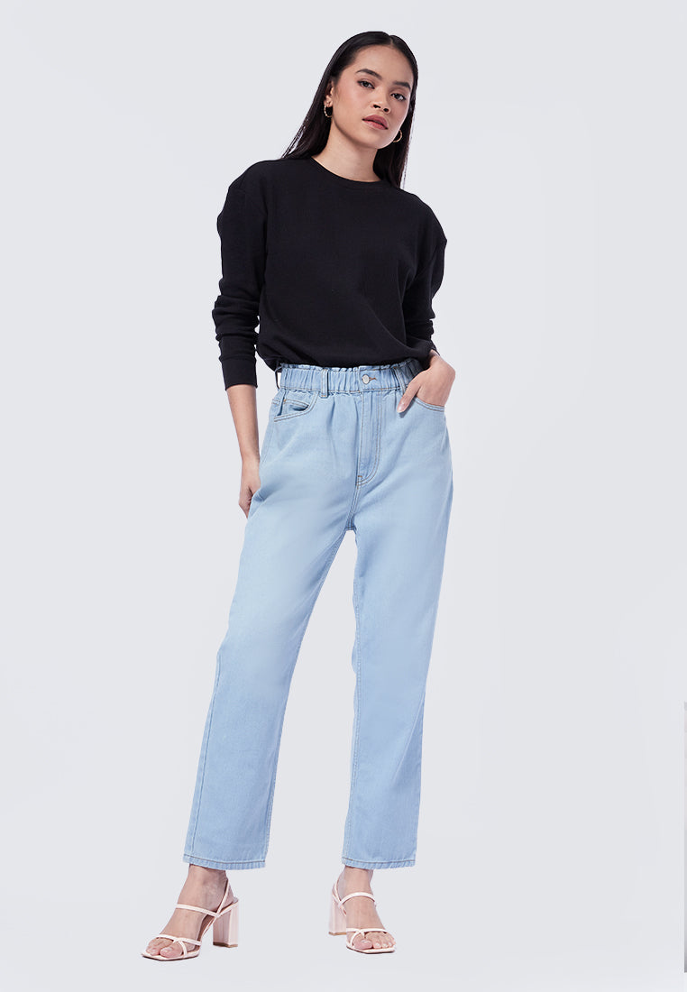 Crew Neck Waffle Long Sleeve T-Shirt