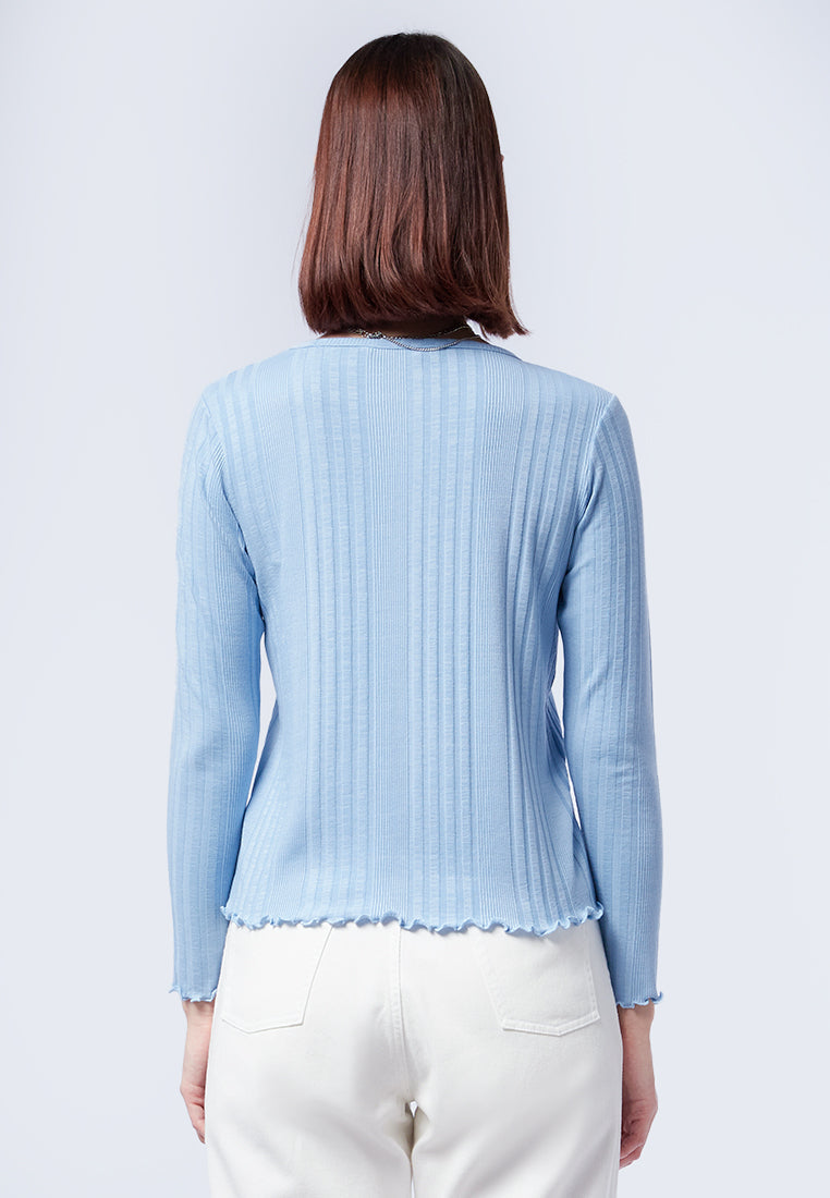 Textured Long Sleeve Top