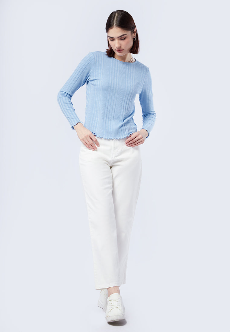 Textured Long Sleeve Top