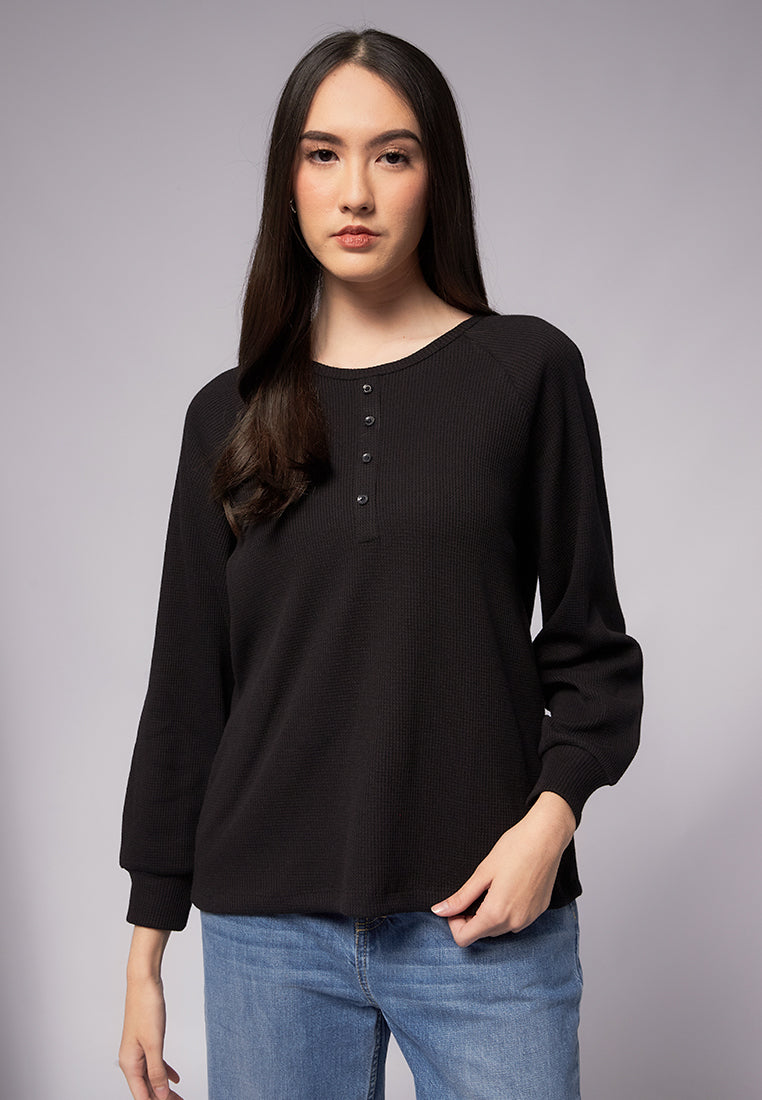 Balloon Sleeve Raglan Top