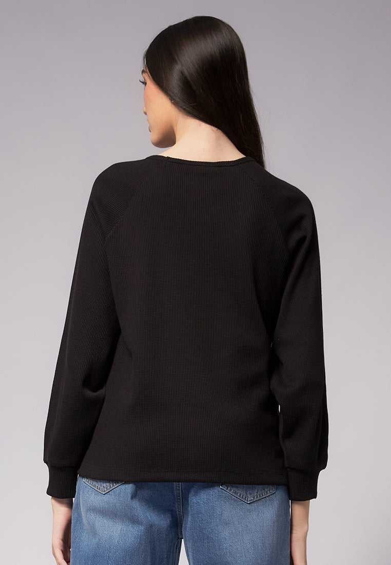 Balloon Sleeve Raglan Top