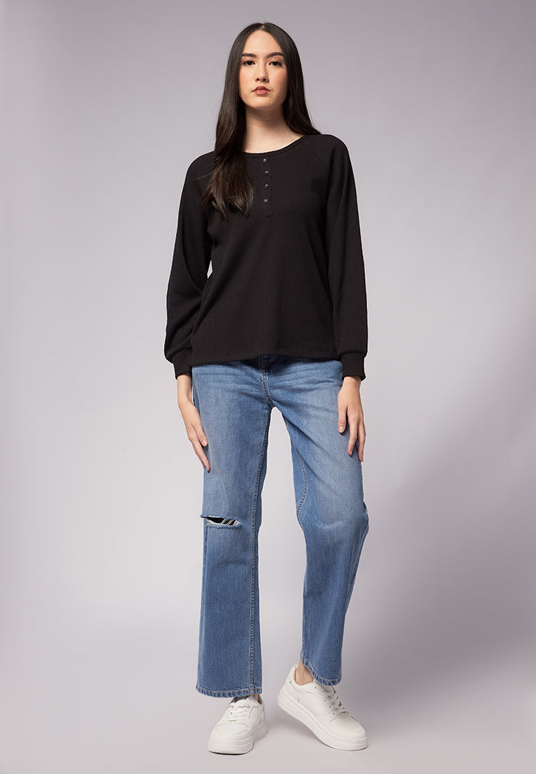 Balloon Sleeve Raglan Top