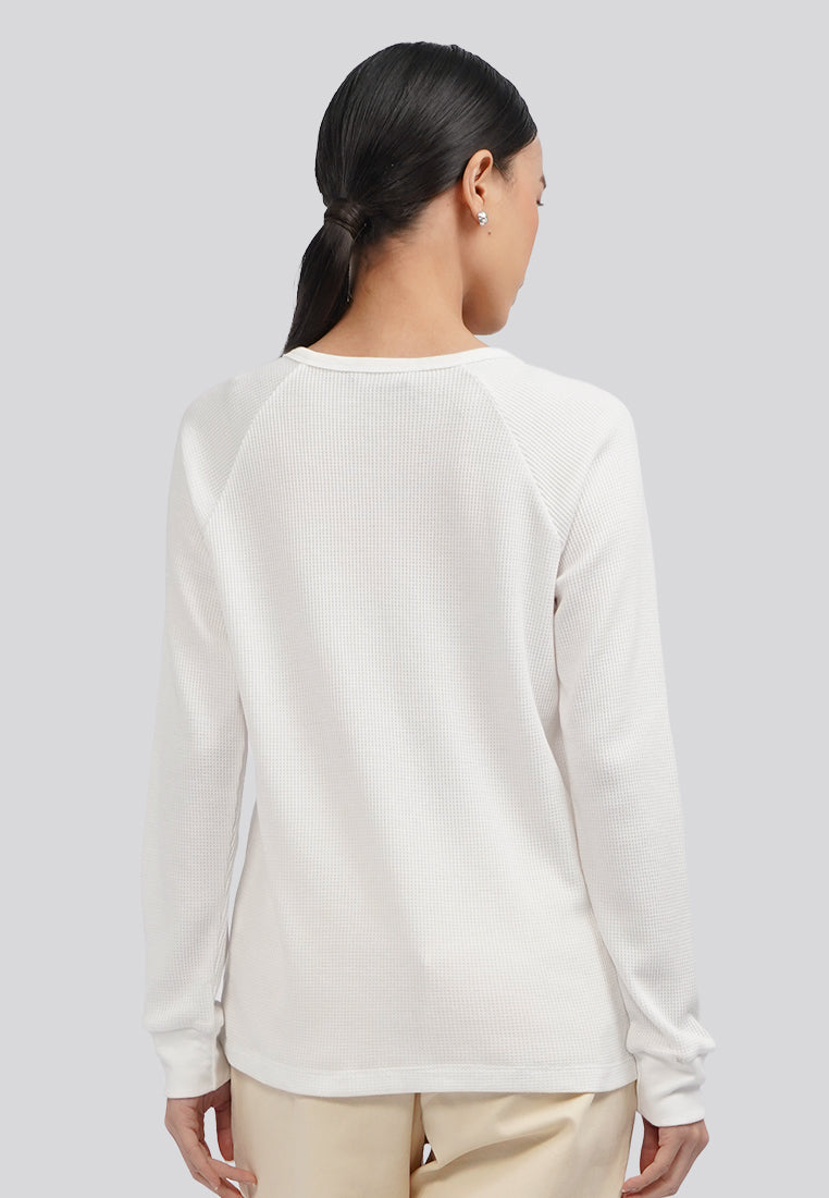 Buttoned Long Sleeve Knit Top