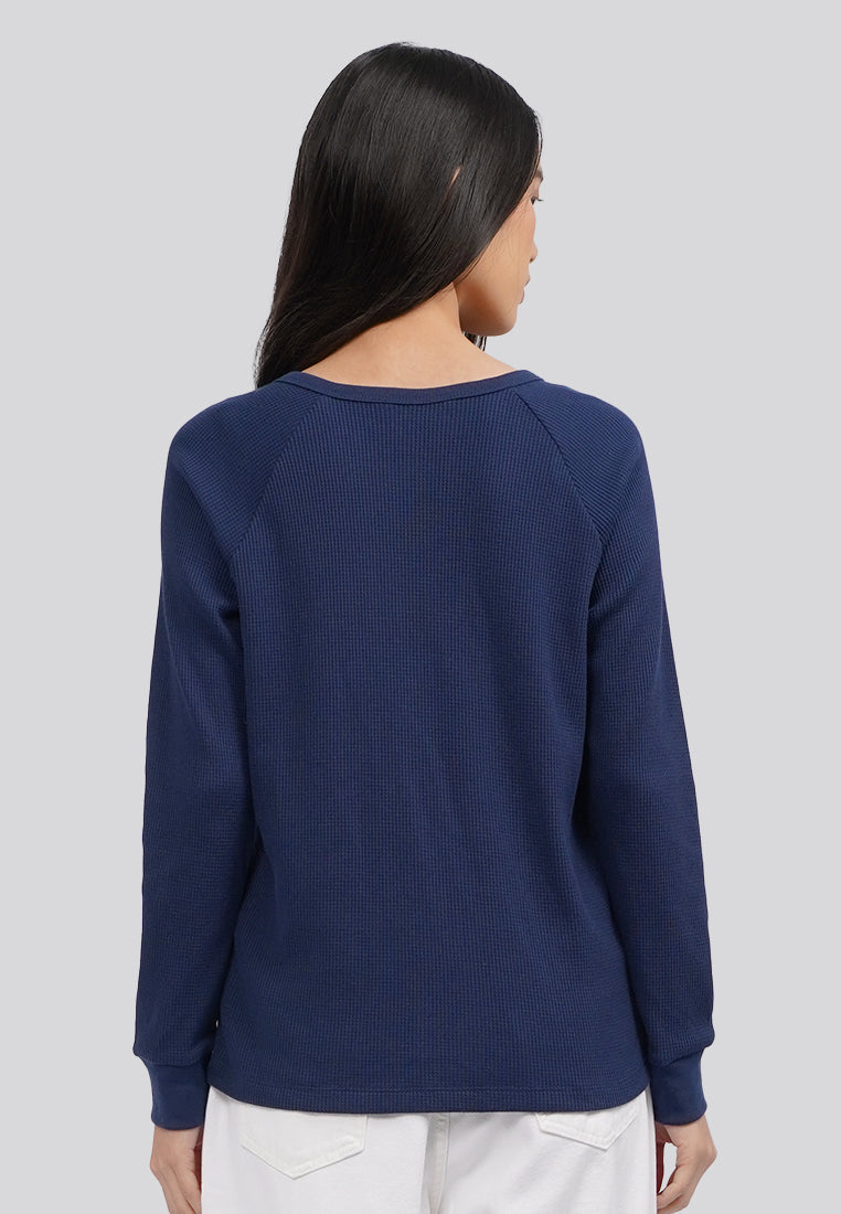 Buttoned Long Sleeve Knit Top