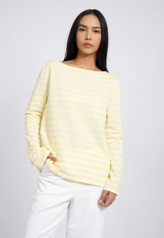 Boat Neck Stripes T-Shirt