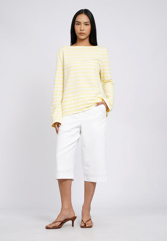 Boat Neck Stripes T-Shirt
