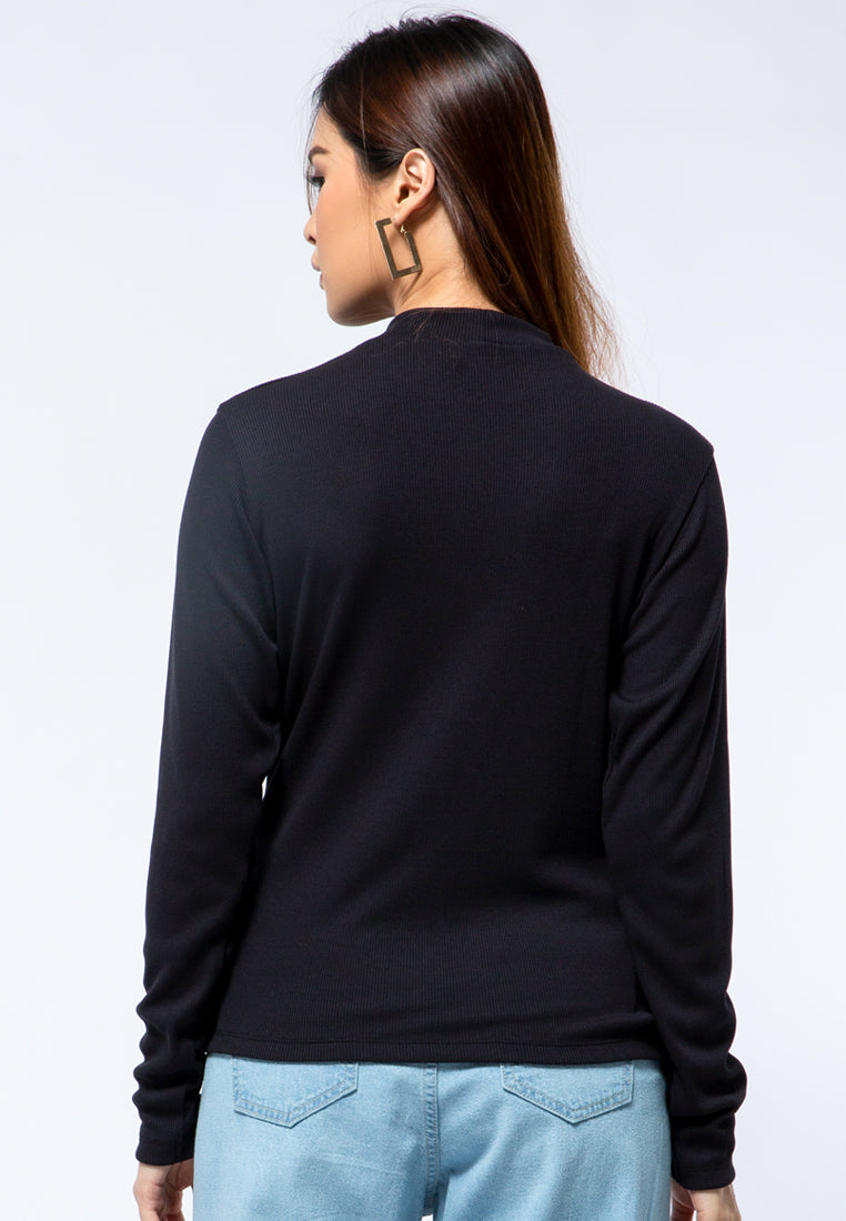 Mock Neck Long Sleeve T-shirt