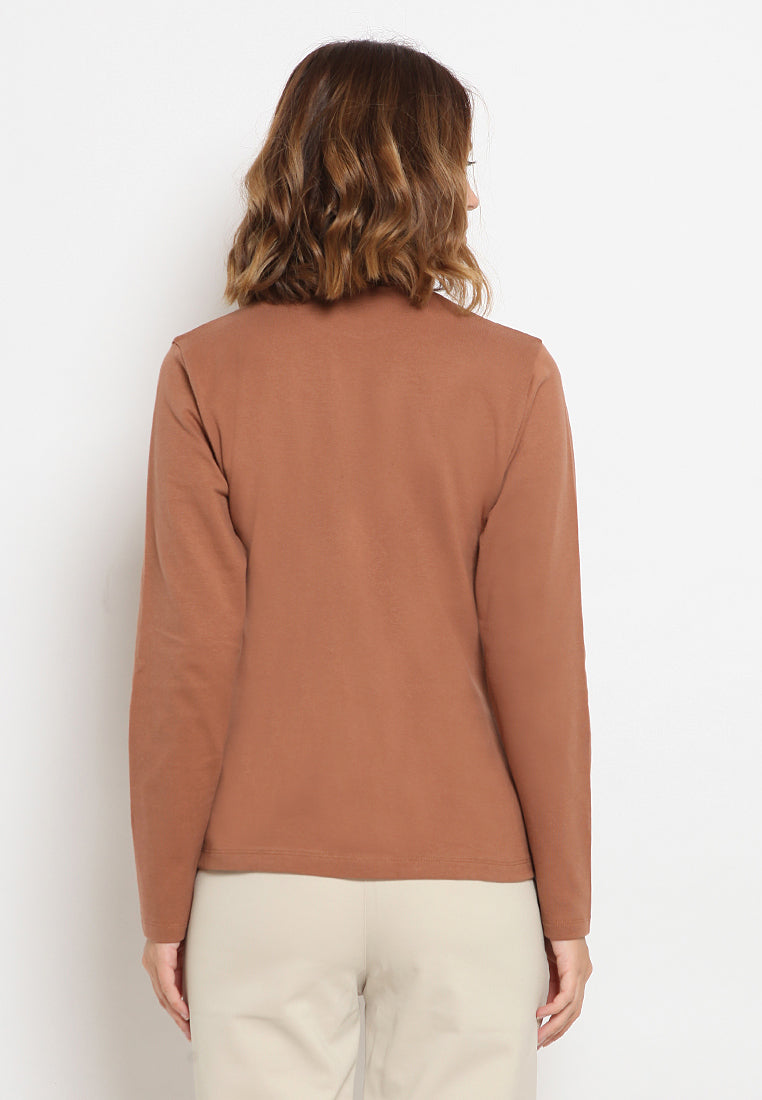 Mock Neck Long Sleeve T-Shirt