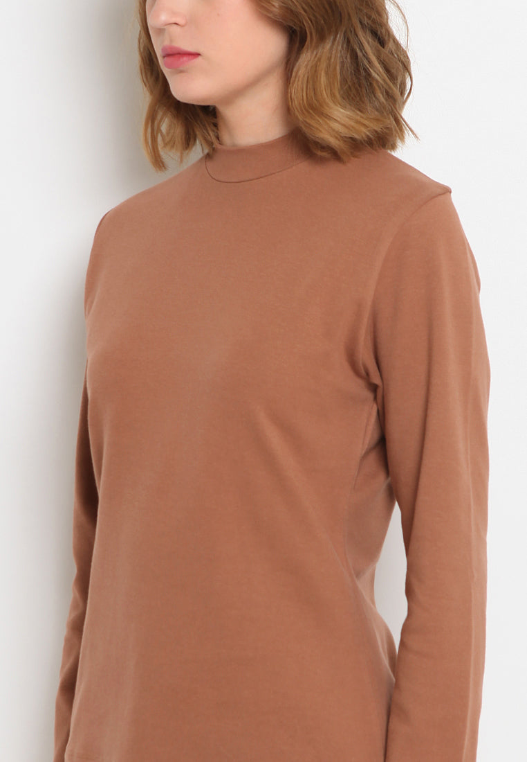 Mock Neck Long Sleeve T-Shirt