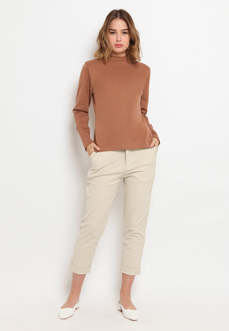 Mock Neck Long Sleeve T-Shirt