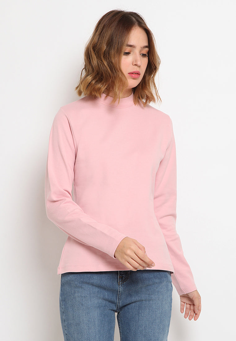 Mock Neck Long Sleeve T-Shirt