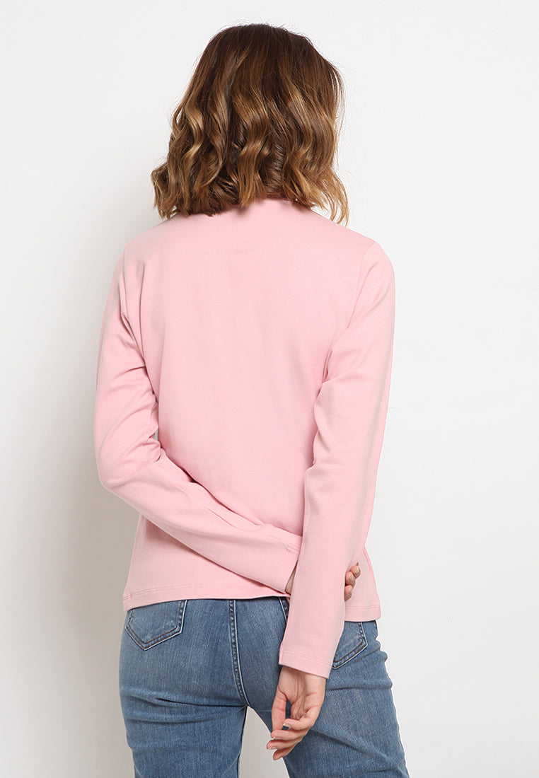 Mock Neck Long Sleeve T-Shirt