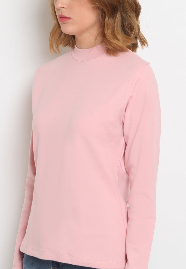 Mock Neck Long Sleeve T-Shirt