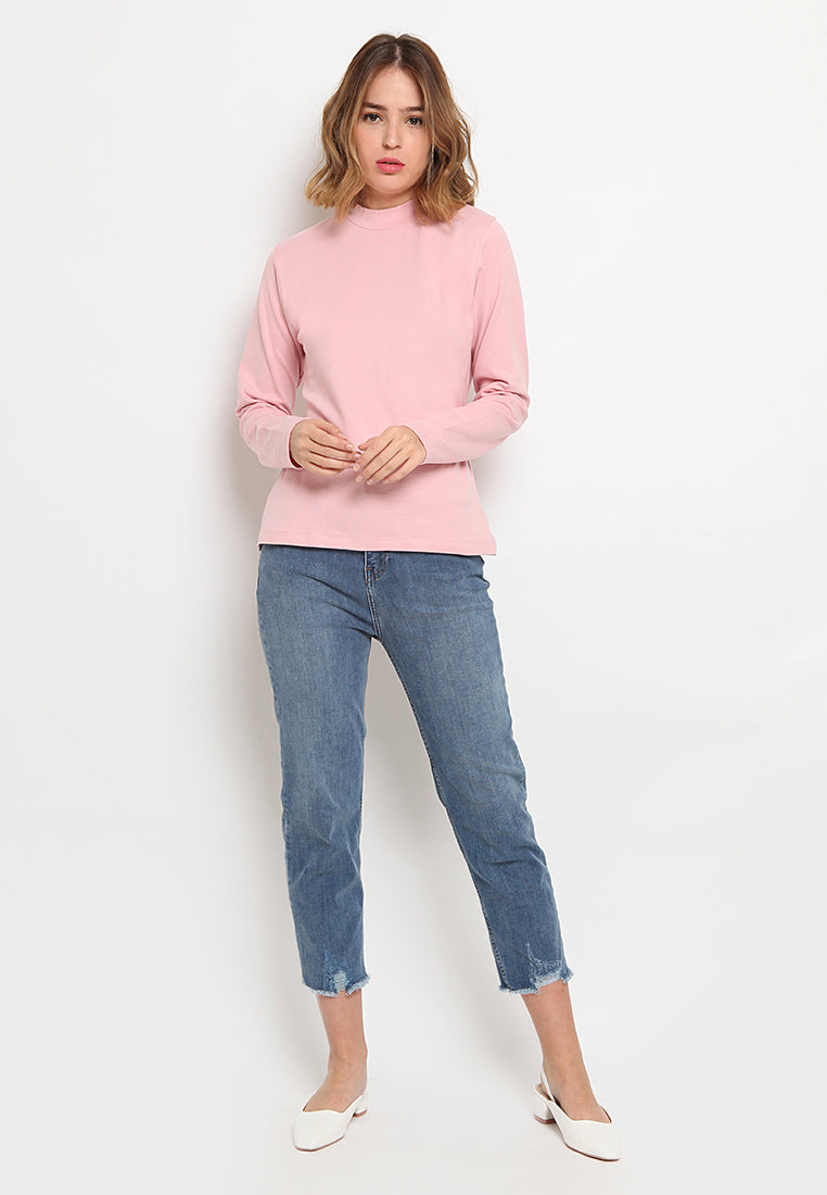 Mock Neck Long Sleeve T-Shirt