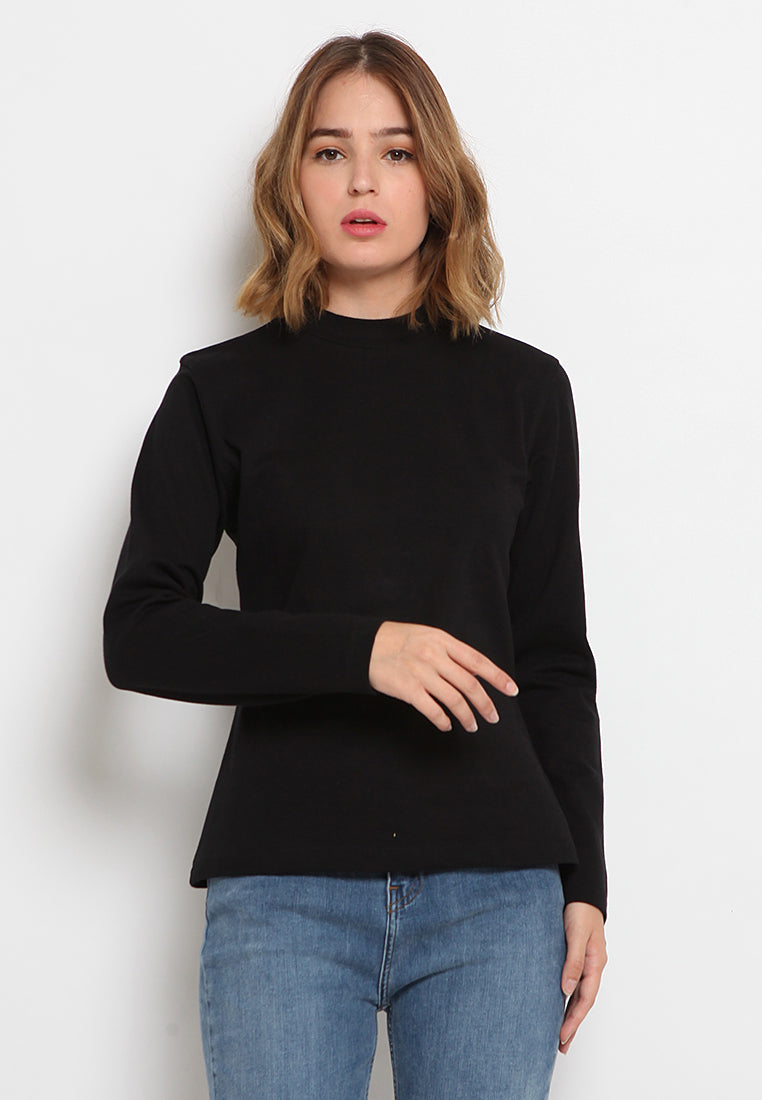 Mock Neck Long Sleeve T-Shirt