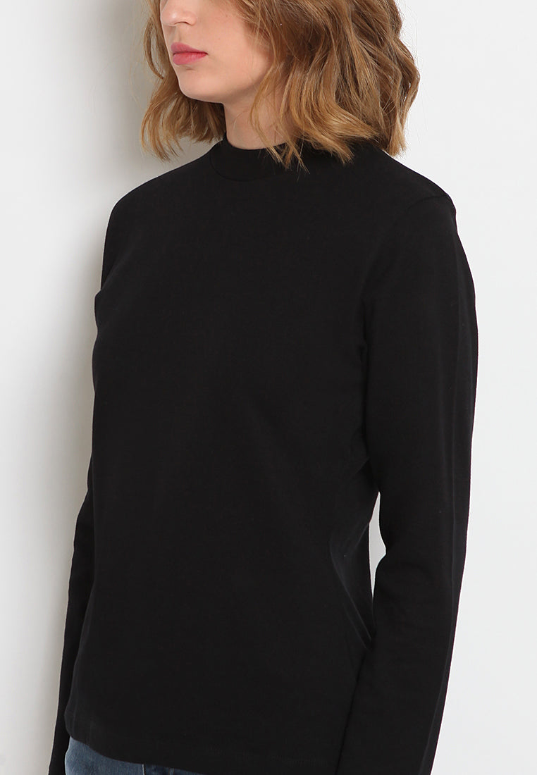 Mock Neck Long Sleeve T-Shirt