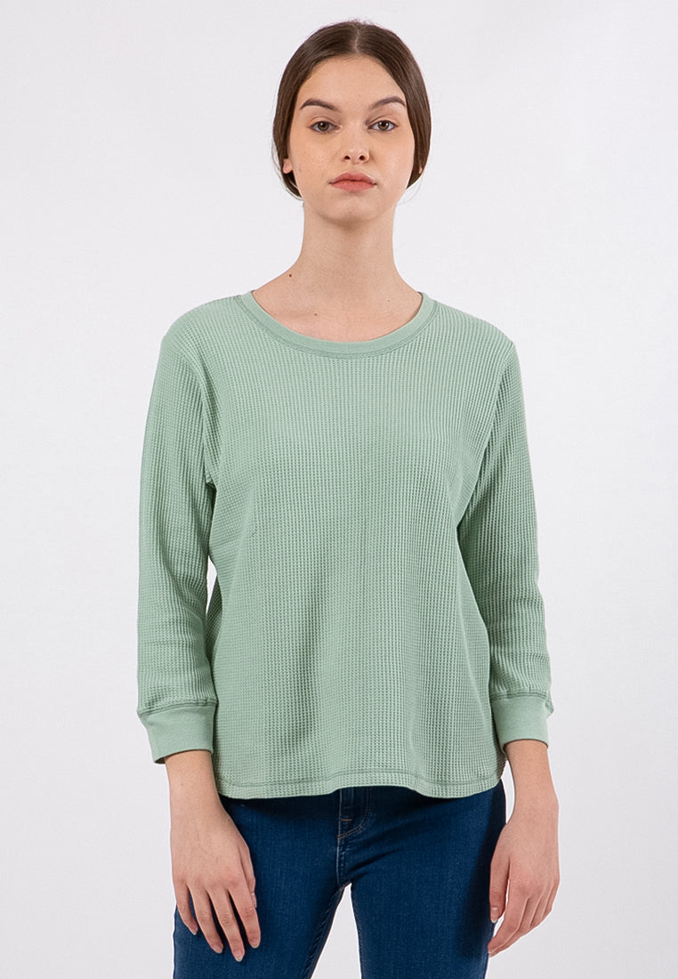 Knit 3/4 Sleeves T-Shirt