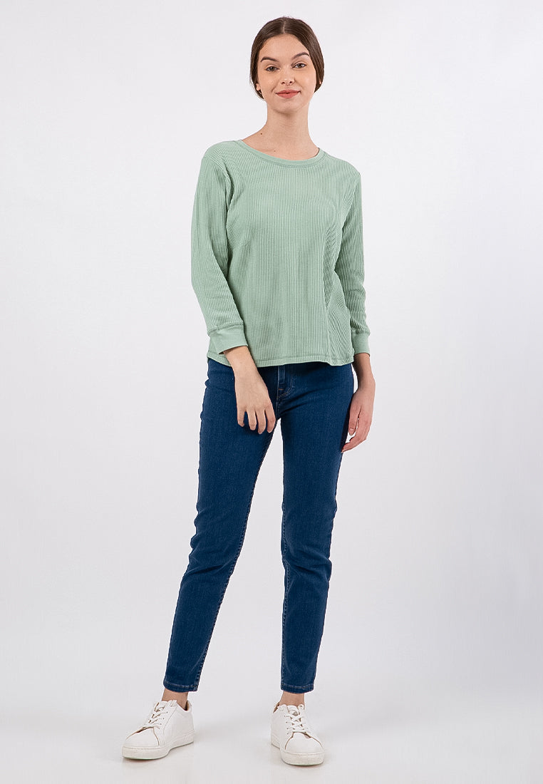 Knit 3/4 Sleeves T-Shirt