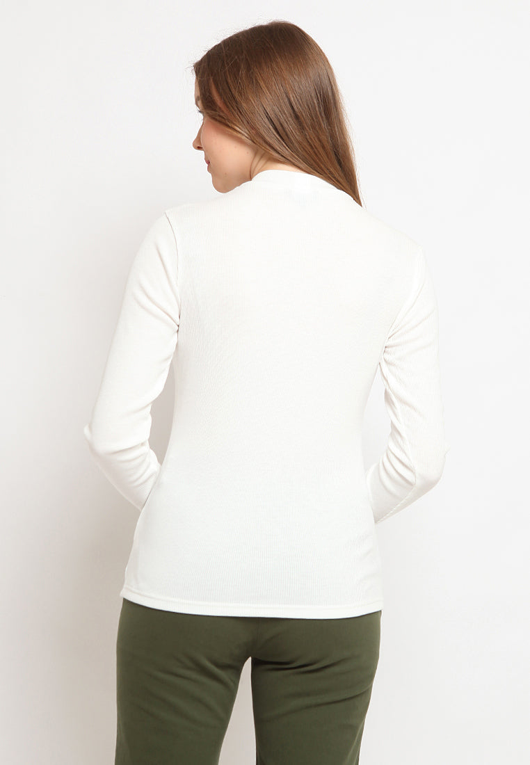 Mock Neck Long Sleeve T-Shirt