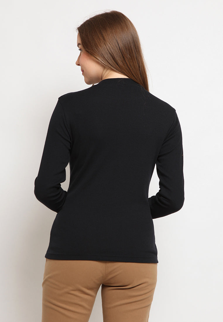 Mock Neck Long Sleeve T-Shirt