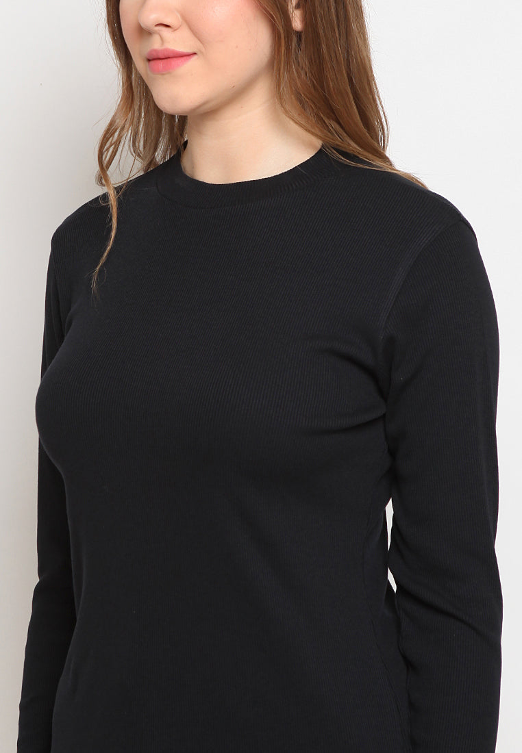 Mock Neck Long Sleeve T-Shirt