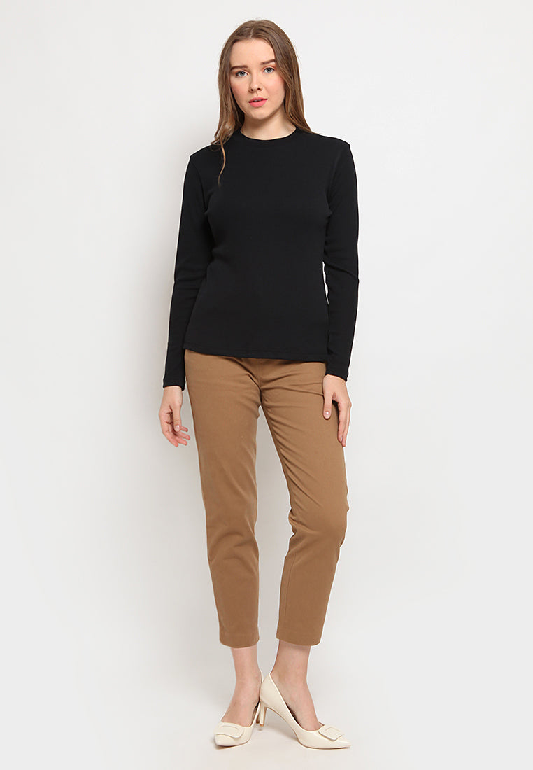 Mock Neck Long Sleeve T-Shirt