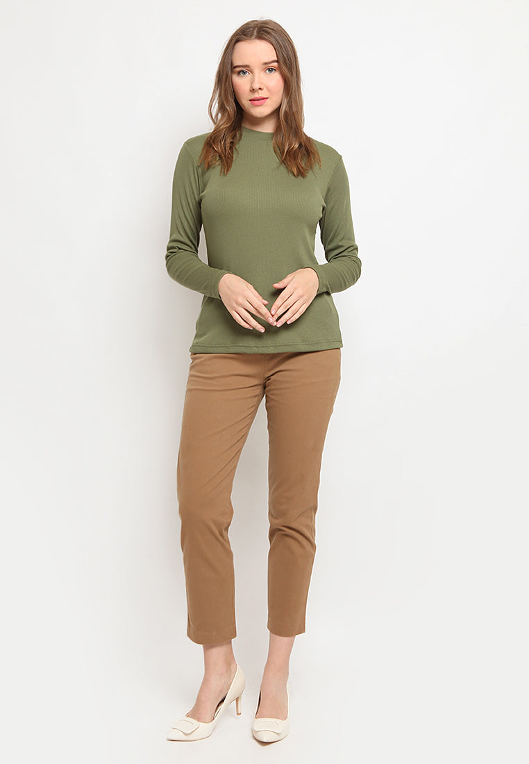 Mock Neck Long Sleeve T-Shirt