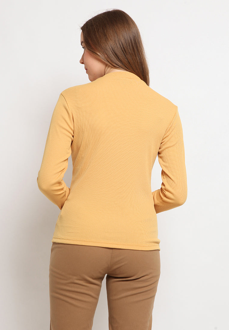 Mock Neck Long Sleeve T-Shirt