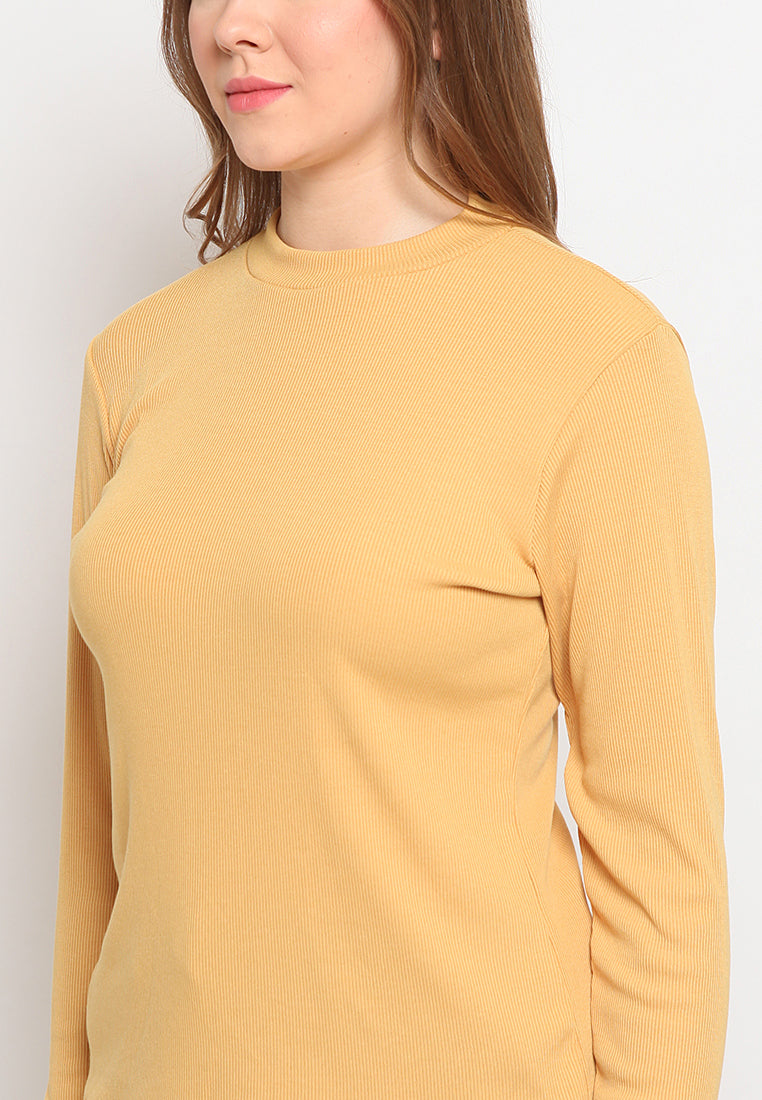 Mock Neck Long Sleeve T-Shirt