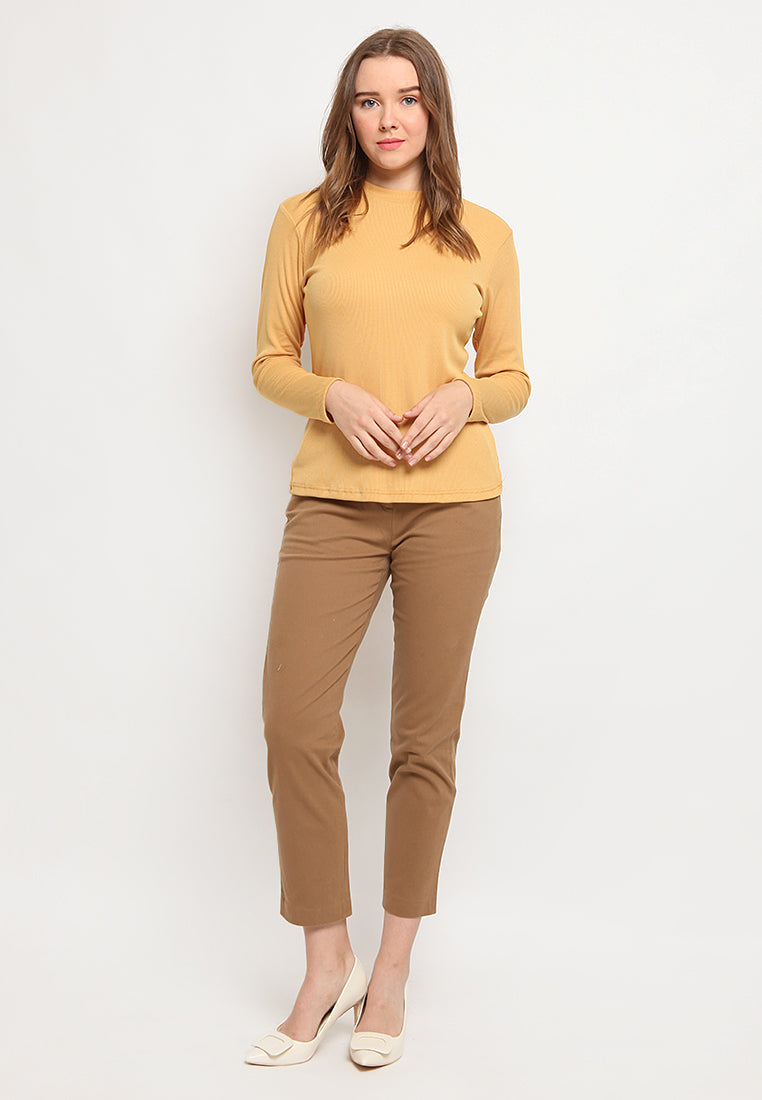 Mock Neck Long Sleeve T-Shirt