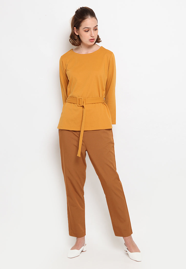 3/4 sleeve belted tops