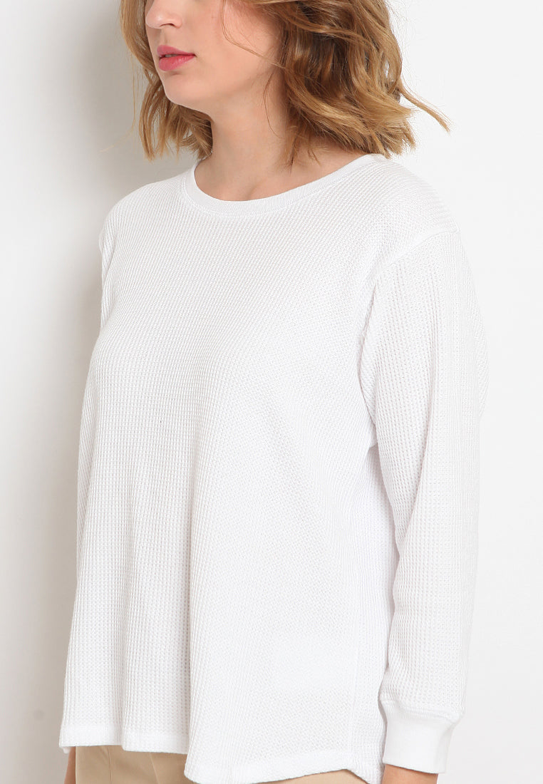 3/4 Sleeve Waffle T-Shirt