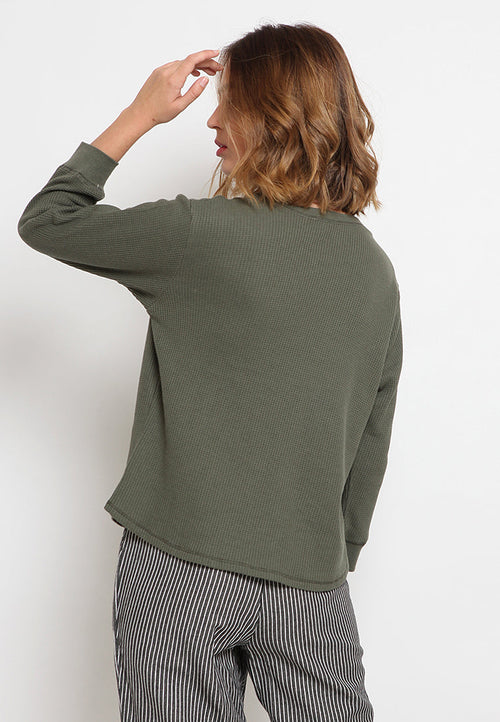 3/4 Sleeve Waffle T-Shirt