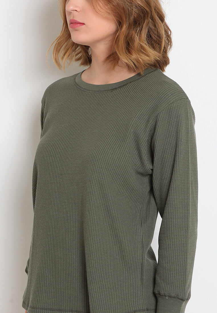 3/4 Sleeve Waffle T-Shirt