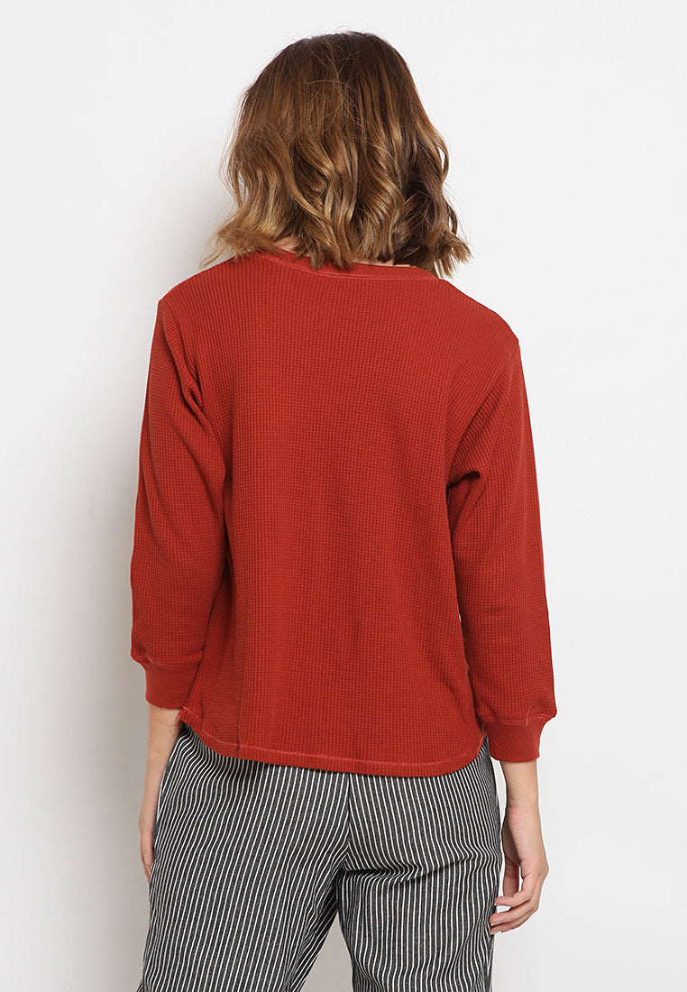 3/4 Sleeve Waffle T-Shirt