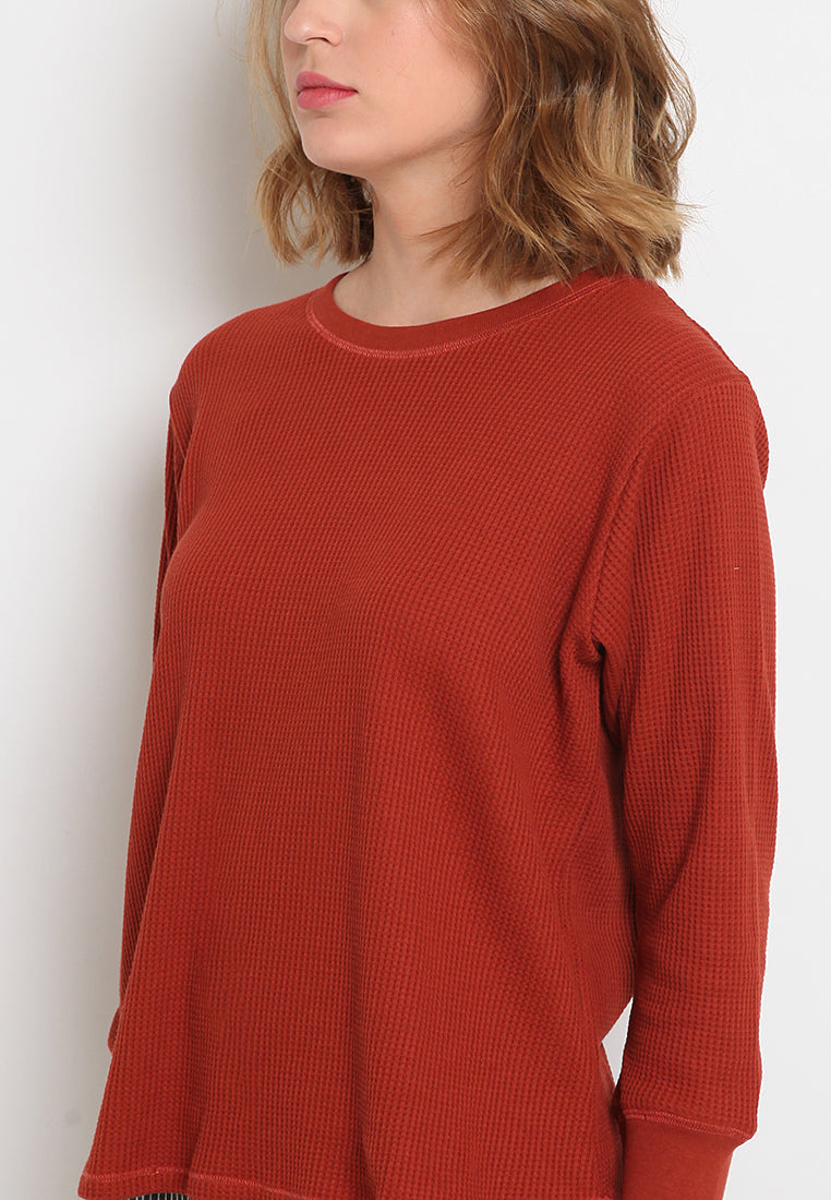 3/4 Sleeve Waffle T-Shirt