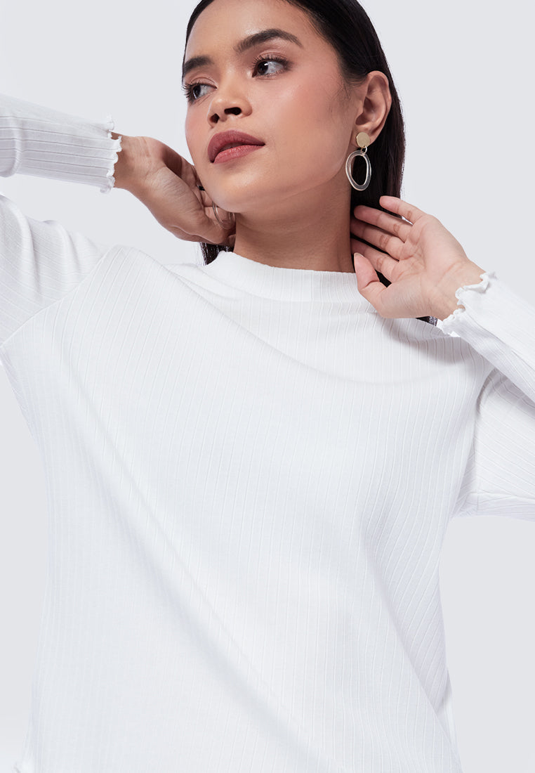 Mock Neck Long Sleeve T-Shirt