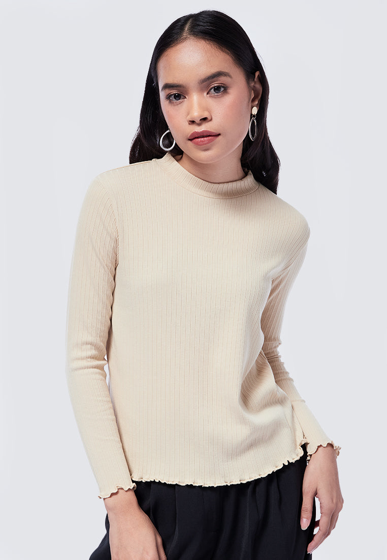 Mock Neck Long Sleeve T-Shirt