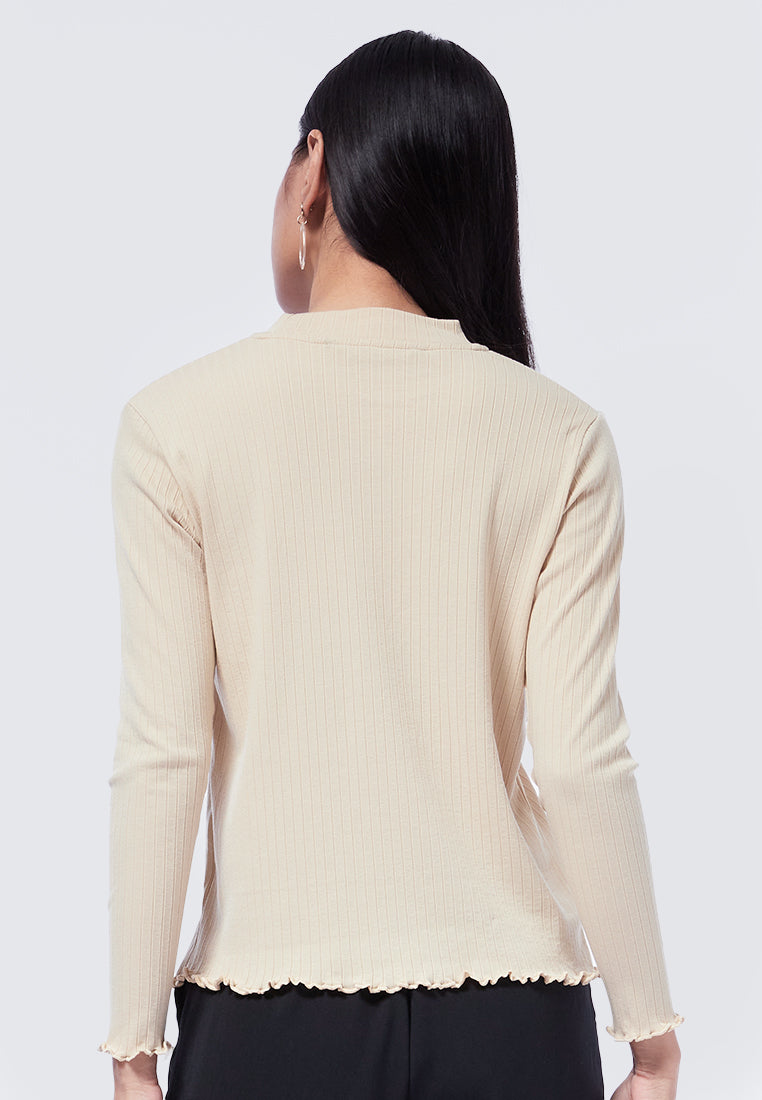 Mock Neck Long Sleeve T-Shirt