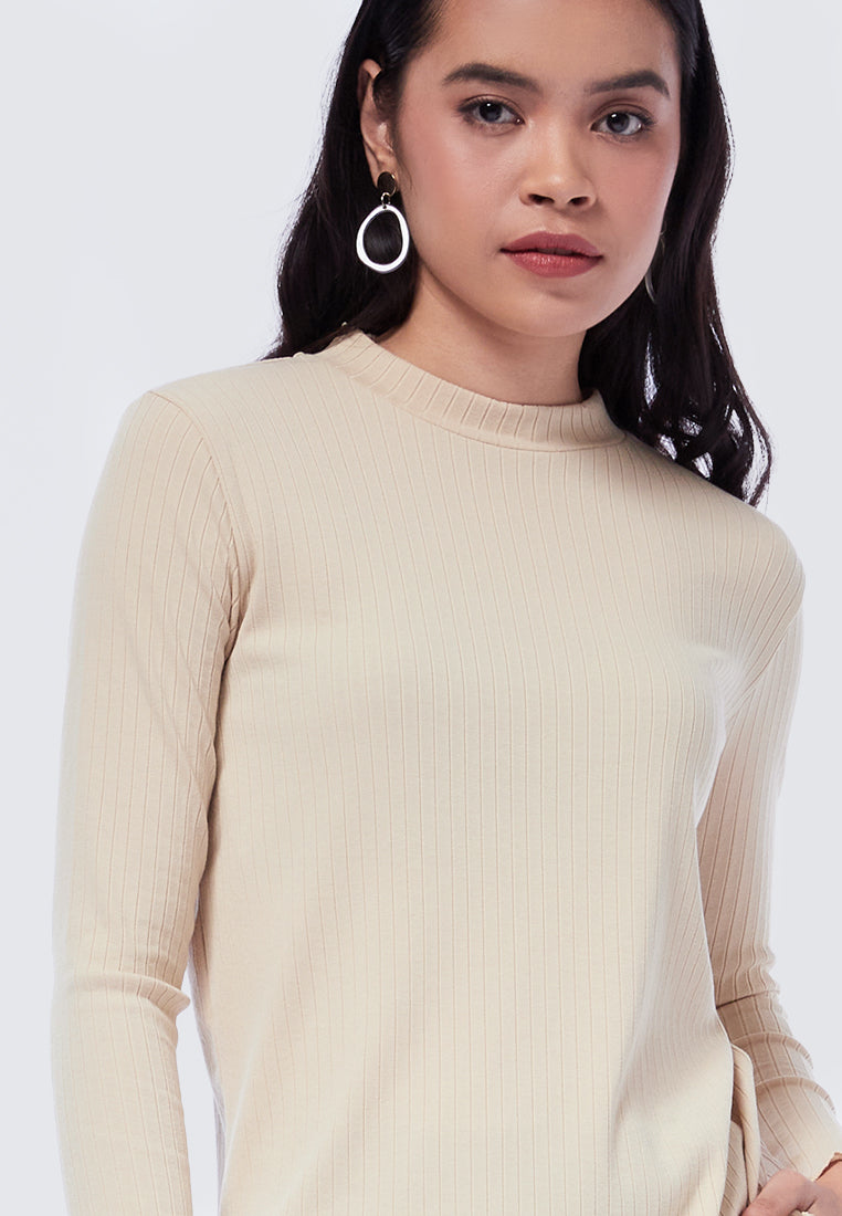 Mock Neck Long Sleeve T-Shirt