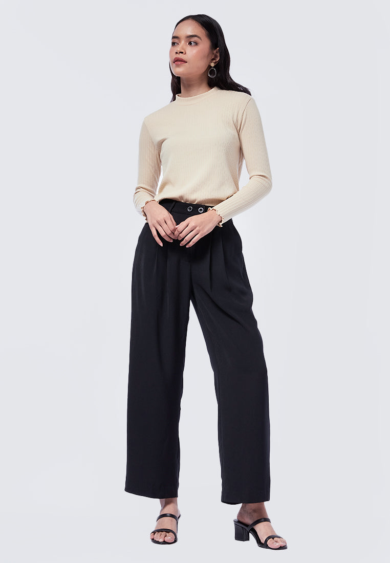 Mock Neck Long Sleeve T-Shirt