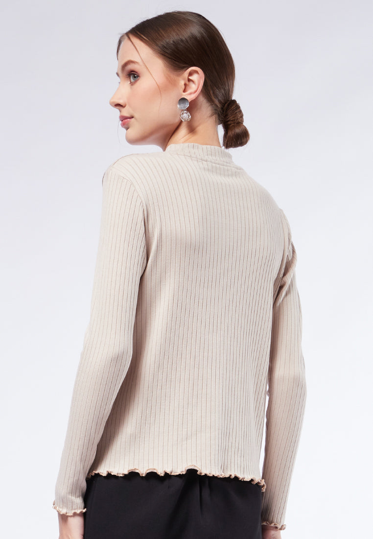 Mock Neck Long Sleeve Top