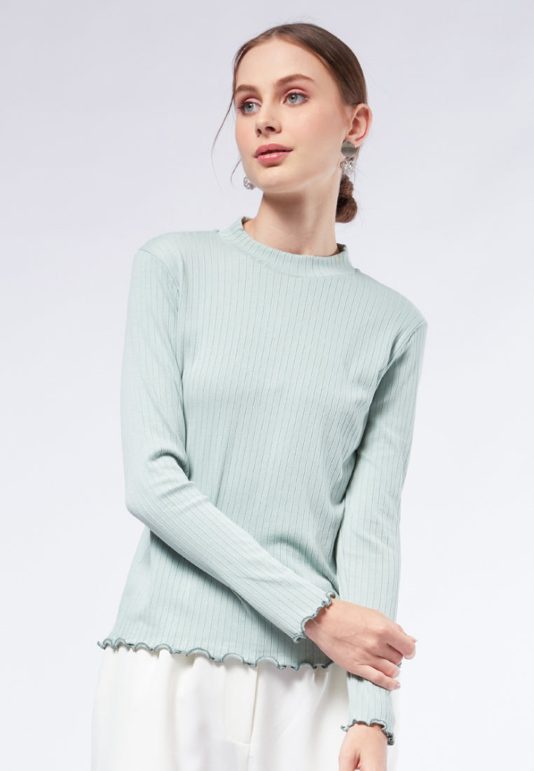 Mock Neck Long Sleeve Top