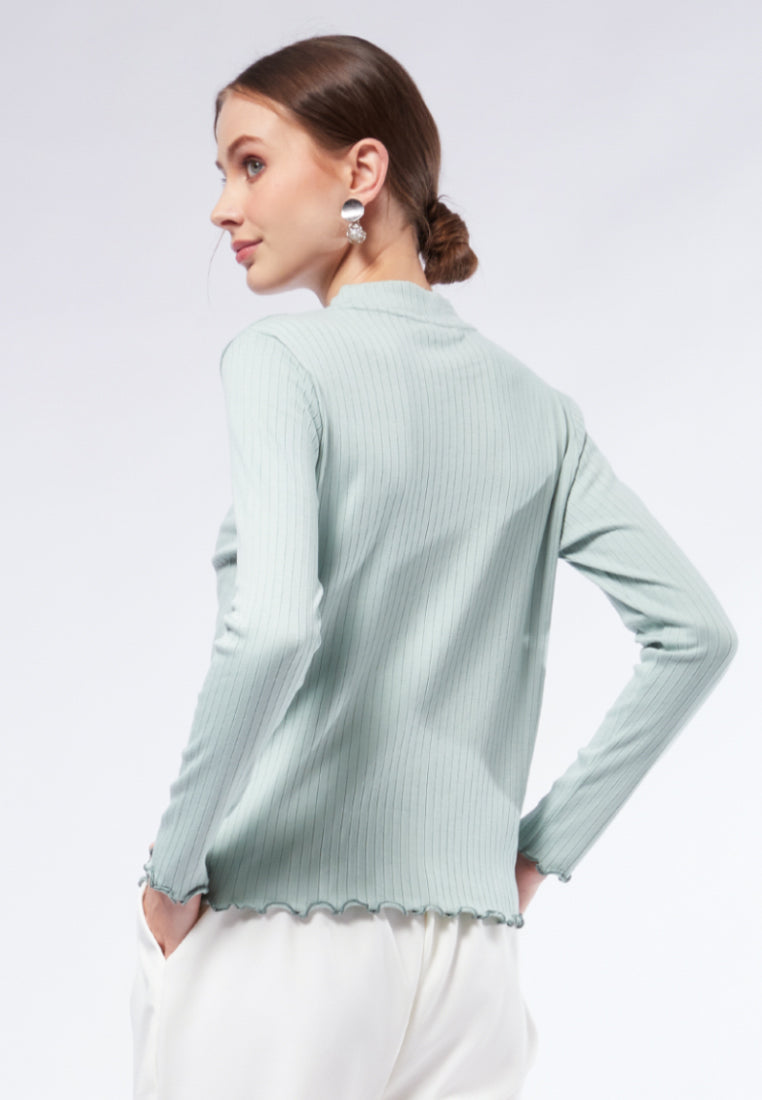 Mock Neck Long Sleeve Top