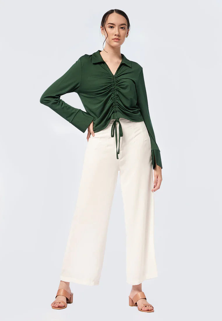 Long Sleeve Top with Ruched Details